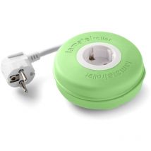 Famatel - Roller Arrotolabile con 1 presa 2 metri Con materiale siliconico Protezione per bambini Con elevata flessibilità e resistenza Verde