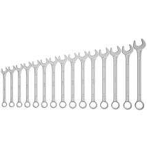 Clé mixte FAMEX – 15 pcs – Acier au chrome-vanadium – Forgée, trempée, chromée sur nickel