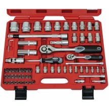 Coffret cliquet et douilles – 580-SD-20 – 66 pièces – Acier au chrome vanadium – FAMEX