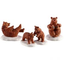 Lemax – Famille d'ours en polyrésine – Ornement et décor – Matières, Longueur