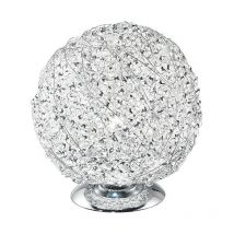 Lampada da tavolo astra in alluminio cromato e cristalli - Cromo