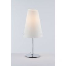 Fan Europe - Lampe de table Ermes Verre,structure métallique,câble en tissu blanc noir 1 ampoule cm