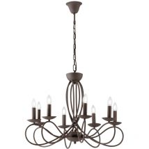 Lampadario a sospensione ginevra in metallo corten a otto luci - Bronzo