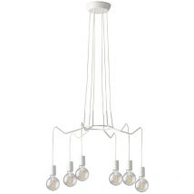 6 flammiger Kronleuchter habitat weiß - moderne Spinnenleuchte, ø 66cm