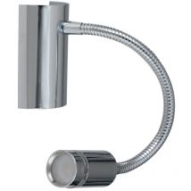 Applique led kepler in metallo cromato con braccio flessibile 3W luce calda - Cromo