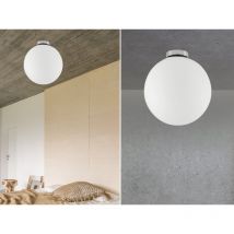 Kleine Deckenleuchte CITY 1 flammig Glaskugel Weiß satiniert, Ø 15cm