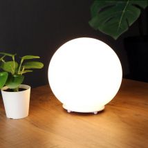Mini Tischleuchte Kugel CITY - Glaskugel Weiß satiniert Ø 15cm