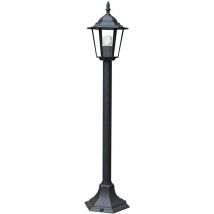 Paletto per esterno milano nero con diffusore in vetro 105 cm. IP44 - Nero
