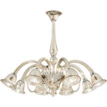 Lampadario poseidon in vetro champagne con otto diffusori - Champagne
