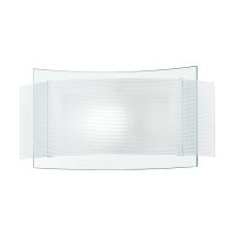 Applique Righe in Vetro Bianco – 1xE27 – Elegante Lampada da Parete – Materiale: Vetro Curvo – Illuminazione Interna