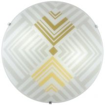 "Plafoniera SEVENTY in vetro bianco 30x30 cm."