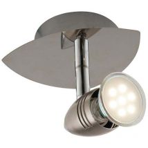 Spot sunny in metallo nichel con punto luce orientabile e lampadina inclusa - Nichel