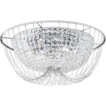 "Plafoniera VIENNA in metallo cromato con cristalli"