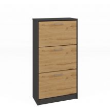Topeshop - fano - Scarpiera, stile moderno - 116x60x28 cm - Scarpiera a 3 ante e 6 nicchie - Cassettiera