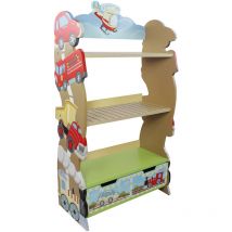 Fantasy Fields - Childrens Transportation Kids Wooden Bookcase Book Shelf W-10040A