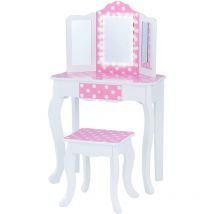 Fantasy Fields Kinder Schminktisch mit Spiegel und Hocker Mit Lichtern Rosa TD-11670FL