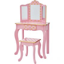 Teamson Kids - Coiffeuse enfant tabouret miroir en bois rose Fantasy Fields Teamson TD-11670L