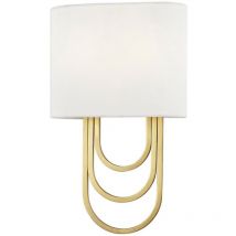 Hudson Valley Lighting - Farah 2 Light Wall Sconce Brass, Linen