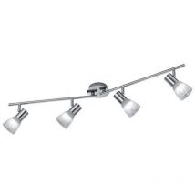 Faretto Visto 4xE14 Led Nichel e Vetro Alabastro L90 cm Trio Lighting