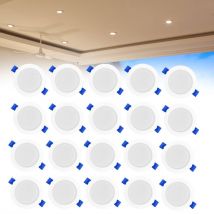 Faretti da incasso per bagno Faretti a led da incasso, 20 x 5 w, IP21, 400 lm, per soggiorno, cucina, camera da letto (20 x 5 w, bianco caldo) Hengmei