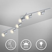 Faretti led da soffitto orientabili, include 6 lampadine GU10 da 3W, luce calda 3000K, plafoniera moderna a bracci da soffitto per l'illuminazione da
