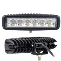 Faretto 18W 6 led 12V Luce Fredda 6000K 60° IP67 per fuoristrada barche 1770lm