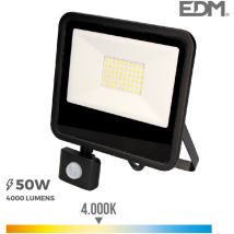 Faretto led 50w 4000lm 4000k luce diurna con sensore di presenza 23,8x4,5x19,2cm EDM
