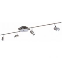 Faretto a trave da soffitto soggiorno camera da letto lampada spot argento barra orientabile Brilliant G16131/77