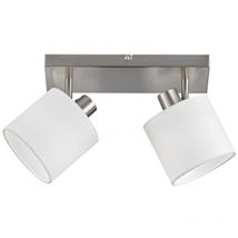 Faretti da Interno su Barra Acciaio 2 Spots E14 Diffusori Bianchi gd Trio