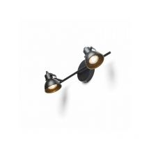 Faretto applique rosita ii da parete nero/oro 230V led GU10 2x9W