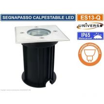 Segnapasso portalampada da interramento calpestabile quadrato per lampadine GU10 IP65