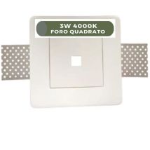 Faretto In Gesso Led 3w 4000k 120mm - Foro Quadrato Luce Naturale - Mondo Led