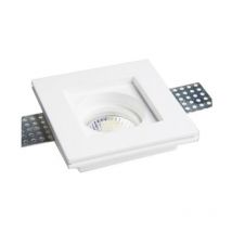 Faretto in gesso Poliplast quadrato per lampade GU10 100x100mm 400721
