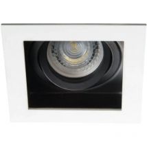 Porta faretto incasso aret doppio colore quadrato 1 luce orientabile bianco GU10