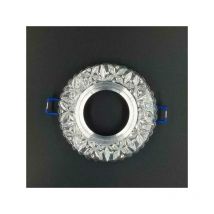 Faretto incasso fisso farettino spot ghiera argento kit 10 pezzi