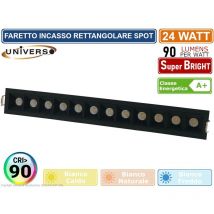 Faretto incasso rettangolare spot cob led 24W da incasso cri 90 2200 lumen UGR19 - Colore Luce: Bianco Caldo