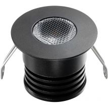 Led spot integrato nero compatto 4W DC12V equivalente 30W - Bianco caldo 3000K 380lm perforazione 27mm