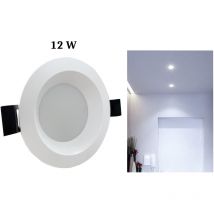 Faretto a Incasso Soffitto led 12W Luce Fredda Rotondo Opaco Bianco Alette Molla