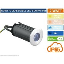 Faretto led incasso segnapasso calpestabile da interramento 2W IP65 luce calda fredda naturale blu - Colore Luce: Blu