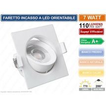 Faretto led quadrato da incasso 7W smd 2835 770 lumen 2700K - 4000K - 6000K - Colore Luce: Bianco Caldo