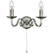 Eglo - Searchlight Richmond 2 ljus inomhusljus vgglampa satin silver, E14