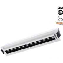 Barcelona Led - Faretto lineare led da incasso 20W - Orientabile - UGR18 - CRI90 - Bianco Caldo
