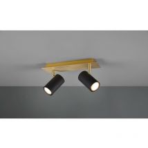 Faretto Marley Base Oro 2 Spot Cilindrici Neri Orientabili Trio Lighting