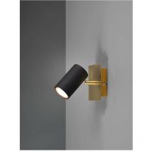 Faretto Marley Base Oro Con Spot Cilindrico Nero Orientabile Trio Lighting
