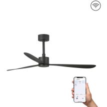 Faro Barcelona - Faro Amelia Grande ventilatore da soffitto nero Smart, 6 velocità