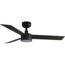 Faro Cruiser Ventilador de techo pequeño de 3 aspas, negro mate, con luz, 2700-4000-6500 K, sistema inteligente Tuya