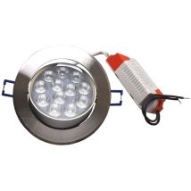 Faro faretto led incasso alluminio 12w ip20 orientabile rotondo 3000k/4000k/6500k calda 3000k
