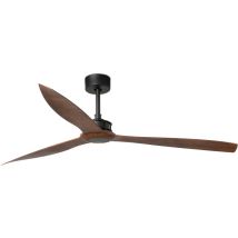 Faro Just XL-Deckenventilator mit 3 Flügeln, Mattschwarz, Walnuss, Wiz Smart System