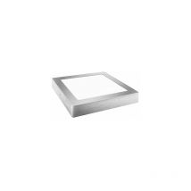 Downlight led superficie quadrata matel argento 18w freddo