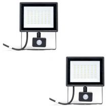 Faro Led 50 Watt Faretto Con Sensore Crepuscolare Esterno 50w 2 Pezzi